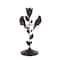 13.75" Black Bird Perching Decorative Sculpture with Leaf Vine & Copper Shading
